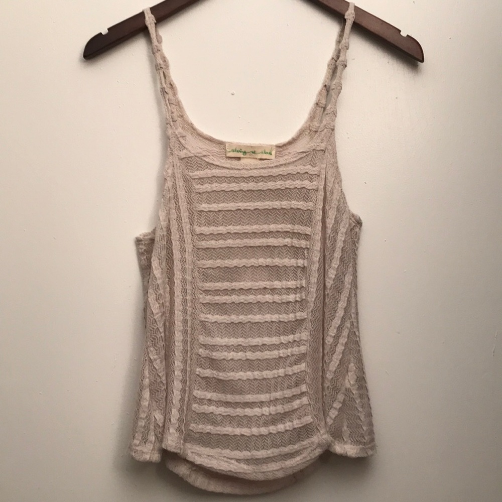 Staring at Stars Beige Macramé Women’s Tank Top